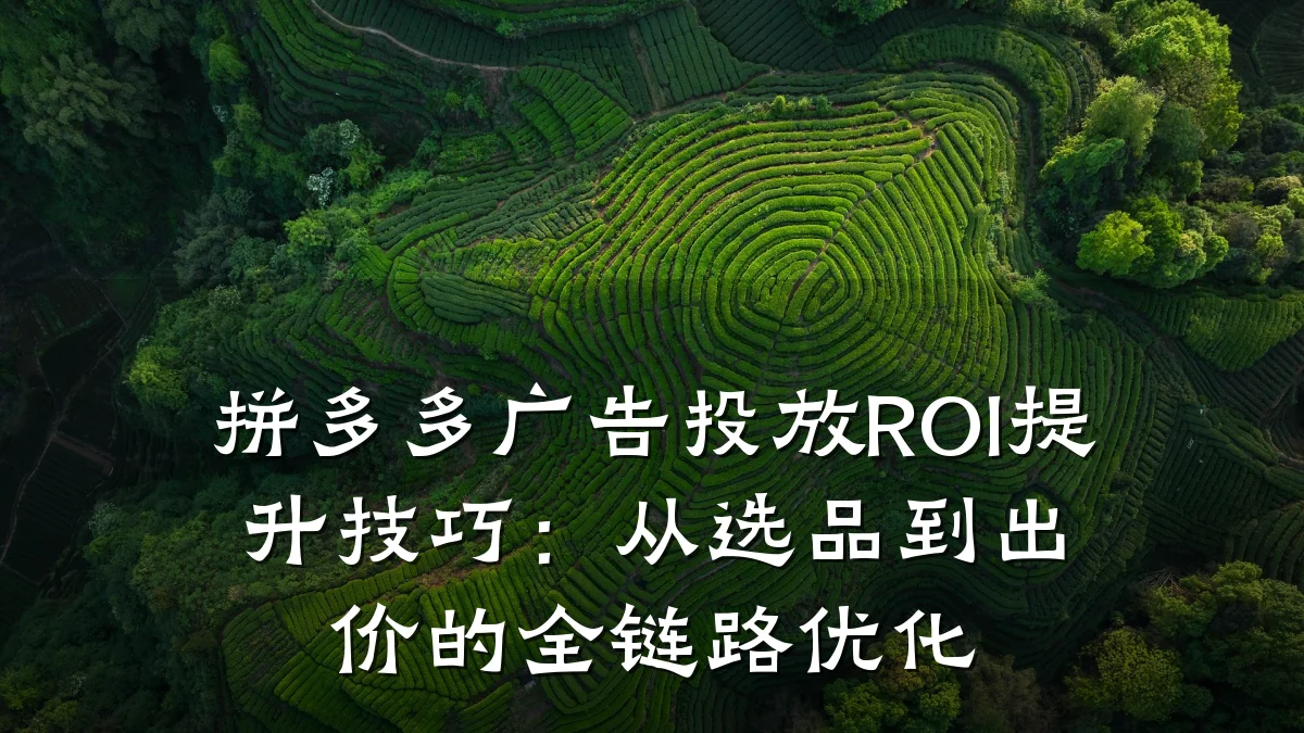 拼多多广告投放ROI提升技巧:从选品到出价的全链路优化